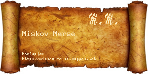 Miskov Merse névjegykártya